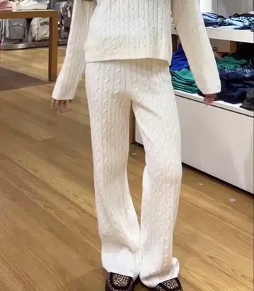 케이블 니트 팬츠