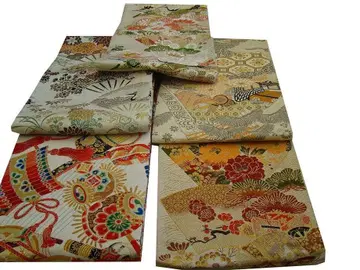 창작용 앤티크 마루오비 5개 세트 순수 실크 재단 완료 Vs508