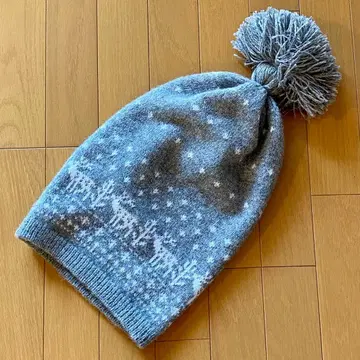 미사용 노르딕 무늬 니트 모자 루돌프