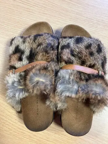 FABIO RUSCONI 레오파드 퍼 샌들