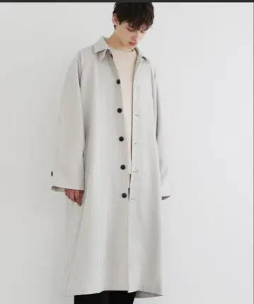 벨트 포함 릴랙스 빅 실루엣 스탠 칼라 롱 코트