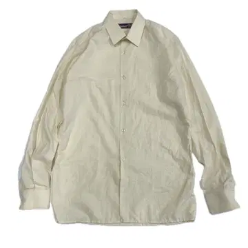 유로 빈티지 90-00s 프랑스제 무지 셔츠 긴팔 아이보리 계열 M 상당