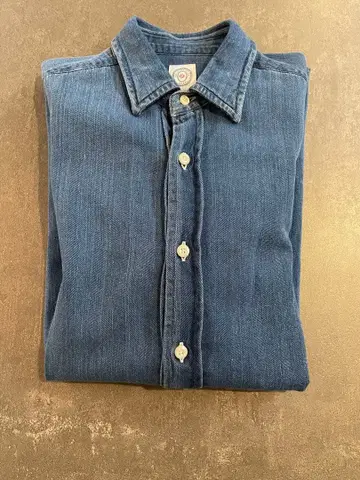 인디고 블루 데님 긴팔 셔츠