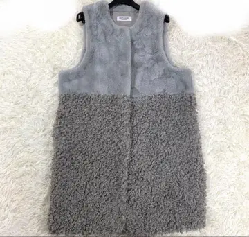 새상품급 LIGNAGGIO 라무풍 인조 모피 롱베스트 베스트