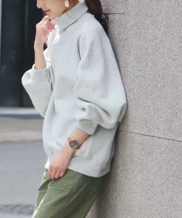 Champion 리버스 위브 터틀넥 맨투맨 파랑 택