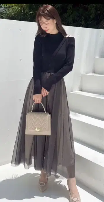 MERCURYDOU 튤 도킹 2WAY 니트 원피스