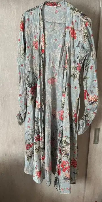 더 샵 인도 면 100% 꽃무늬 긴팔 원피스