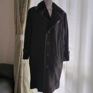 블랙 스텐카라 코트 허리 벨트 포함