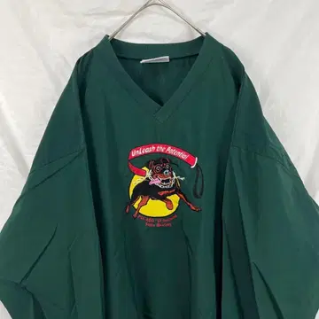 90s USA제 불독 나일론 풀오버 나일론 자켓 자수