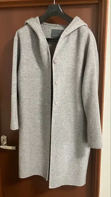 Spick & Span 후드 부착 그레이 롱 코트
