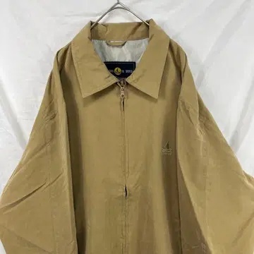 USA 구제 의류 Y2K 집업 스웨이드 느낌 블루종 자켓 베이지