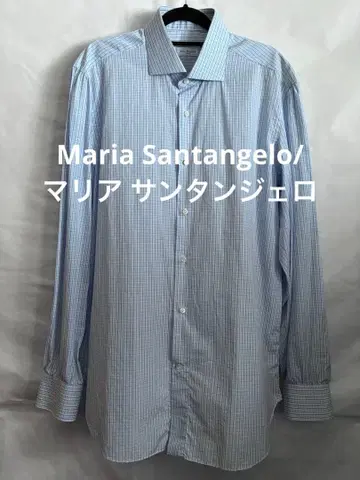 Maria Santangelo 스카이블루 체크 긴팔 셔츠