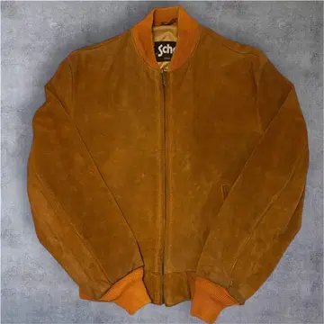 Schott 스웨이드 레더 봄버 자켓 카멜 사이즈 40