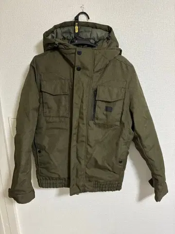 G-STAR RAW 올리브 그린 후드 부착 밀리터리 자켓