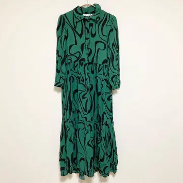ZARA 추상 무늬 그린 원피스