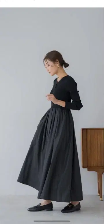 리그림/리브 니트 도킹 원피스