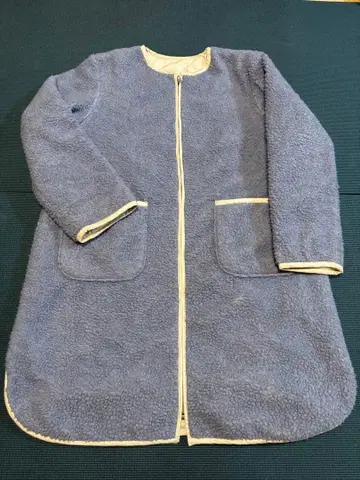 보아 롱 코트 그레이 베이지