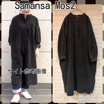 Samansa Mos2 코듀로이 밴드 카라 원피스