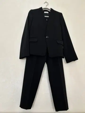 PLST 블랙 노카라 팬츠 셋업 S 사이즈