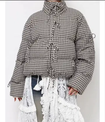 [ merryjenny ] 리본 패디드 자켓 [ 깅엄 체크 ]