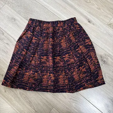Another 플레어 스커트 다크 블루 오렌지