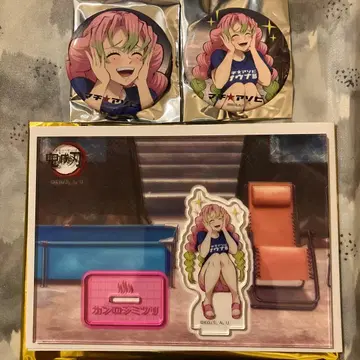 귀멸의 칼날 사우나 아크릴 스탠드 캔뱃지 미츠리