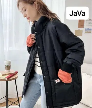 Java 자바 클래식 엘프 볼륨 충전솜 다운 자켓 블랙