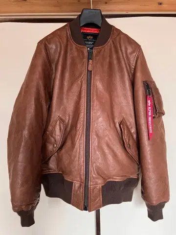 가격 인하! ALPHA INDUSTRIES 램 가죽 MA-1 브라운 XL