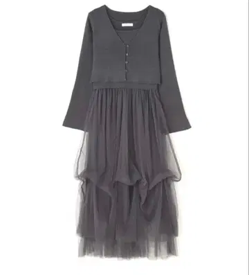 앙상블 튤 니트 원피스