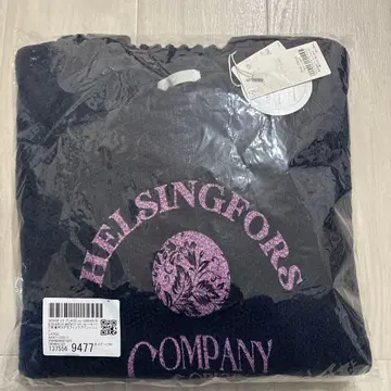 HELSINGFORS 로고 니트 스웨터 네이비