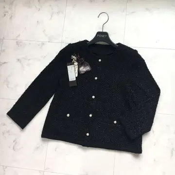 새상품급 택 포함 FOXEY 폭시 트위드 니트 자켓