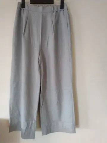 스트로베리 필드 그레이 와이드 팬츠 허리밴딩