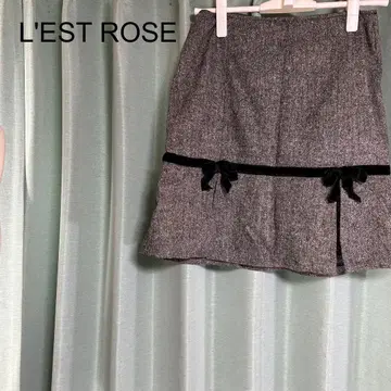 L'EST ROSE 그레이 미디 스커트 사무직 캐주얼