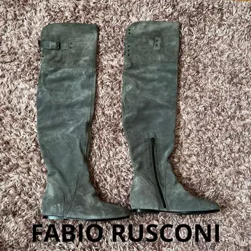 그레이 스웨이드 니하이 부츠