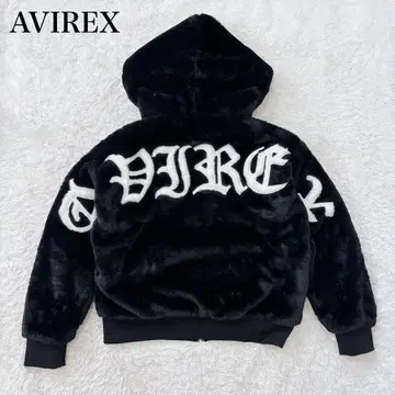 새상품급 AVIREX 보아 자켓 뒷면 빅 로고 블랙 S 더블 지퍼
