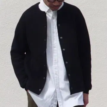 Audience [ 비슈 ] 코튼 퀼트 노카라 스냅 자켓