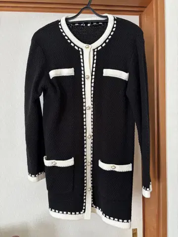 PROPORTION BODY DRESSING 니트 자켓 미들 기장 블랙