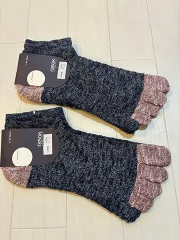새상품! rasox 라소 5개 손가락 삭스 2세트! 양말! 26-28