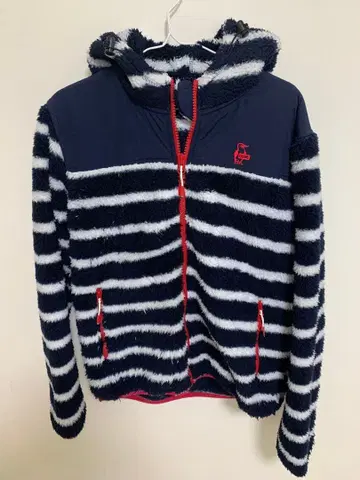 참스 플리스 자켓 보더 네이비 화이트 M 사이즈