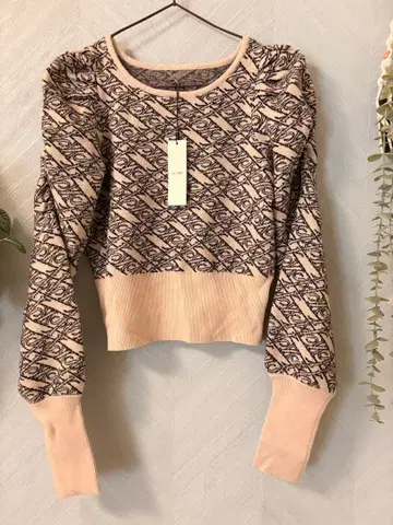 리젝시 바이컬러 패턴 니트탑 택 포함