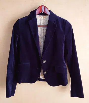 네이비 네이비 블레이저 S 사이즈 벨로아 소재