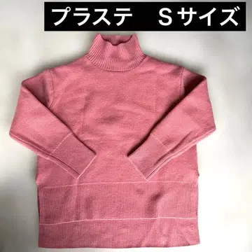 플라스테 하이넥 긴팔 니트 스웨터 S 핑크