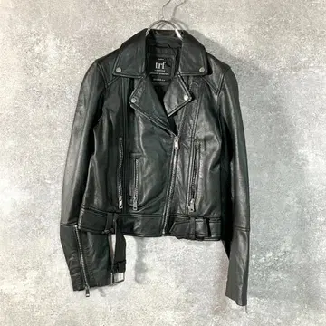 ZARA 라이더 자켓 가죽 긴팔 블랙 무지 더블