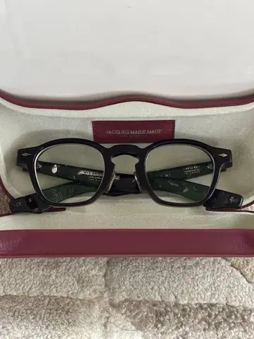 JACQUES MARIE MAGE 블랙 프레임 안경 케이스 포함