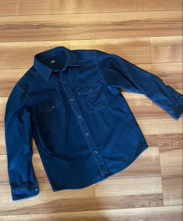 유니클로 스트레치 데님 셔츠 인디고 블루 size M