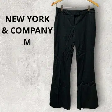 New York & Company 스트라이프 플레어 팬츠 [ M ] 블랙