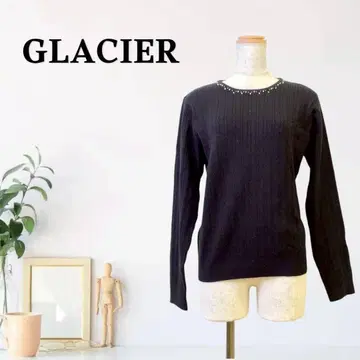 zG622 [ L ] GLACIER 니트 긴팔 크루넥 포인트 짜임