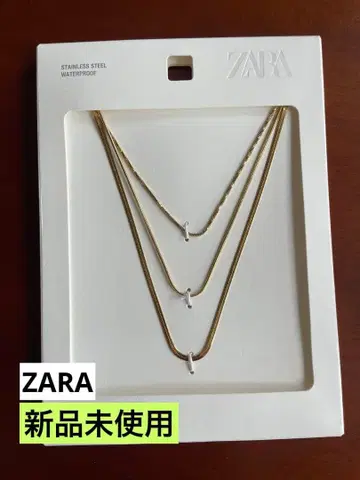 미사용 새상품 ZARA 스테인리스 스틸 3연 목걸이