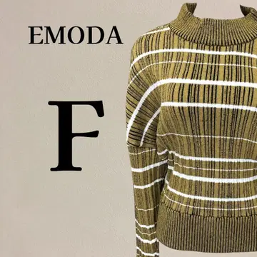 [ 새상품급 ] 에모다 EMODA 리브 하이넥 니트 스웨터 F
