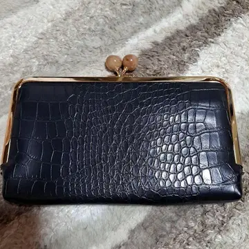 크로커다일풍 장지갑 블랙